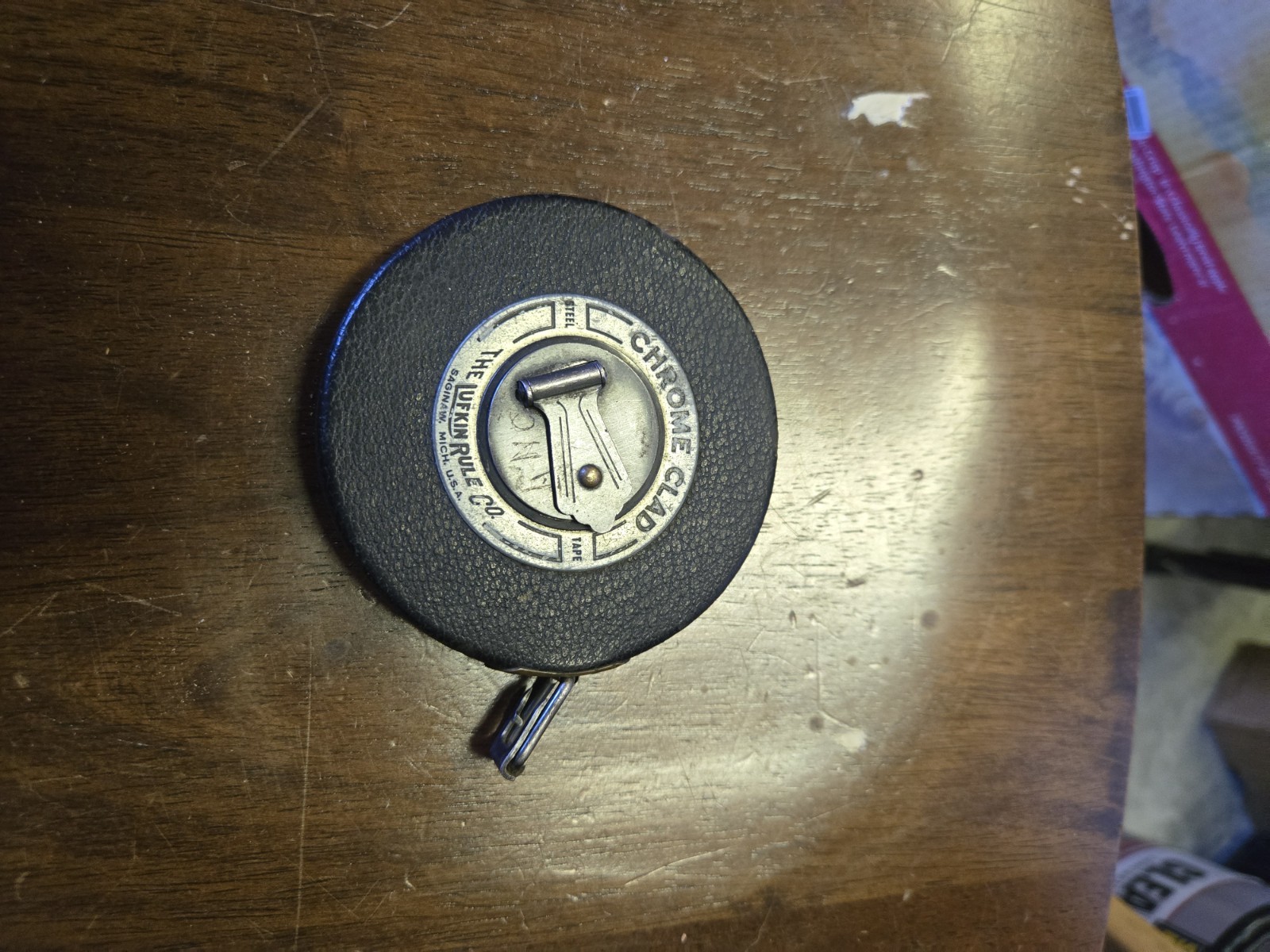 Vintage The Lufkin Rule Co 50 ft Steel Measuring Tape Chrome Clad Leather Vintage The Lufkin Rule Co 50 ft Steel Measuring Tape Chrome Clad Leather