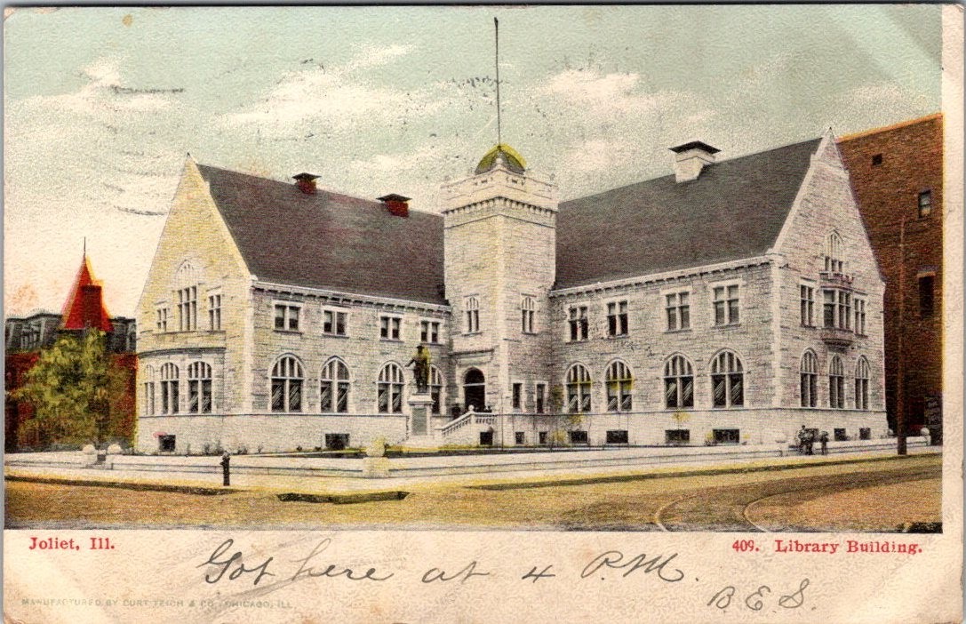 1907 Postmark, Library Building, Juliet Illinois, 2034 1907 Postmark, Library Building, Juliet Illinois, 2034