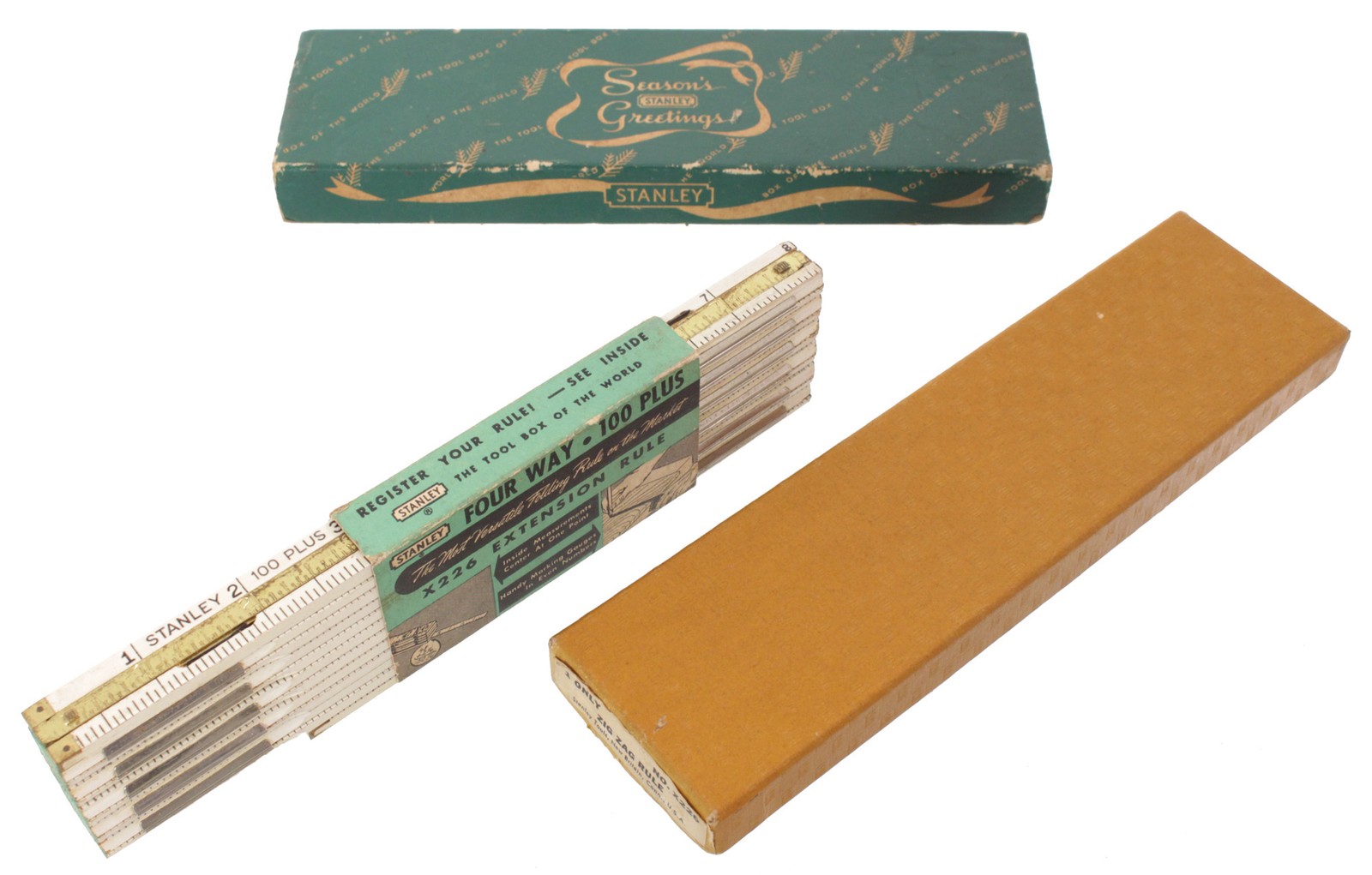 Unused Stanley No. X 226 Zig-Zag Folding Rule in Christmas Box - mjdtoolparts