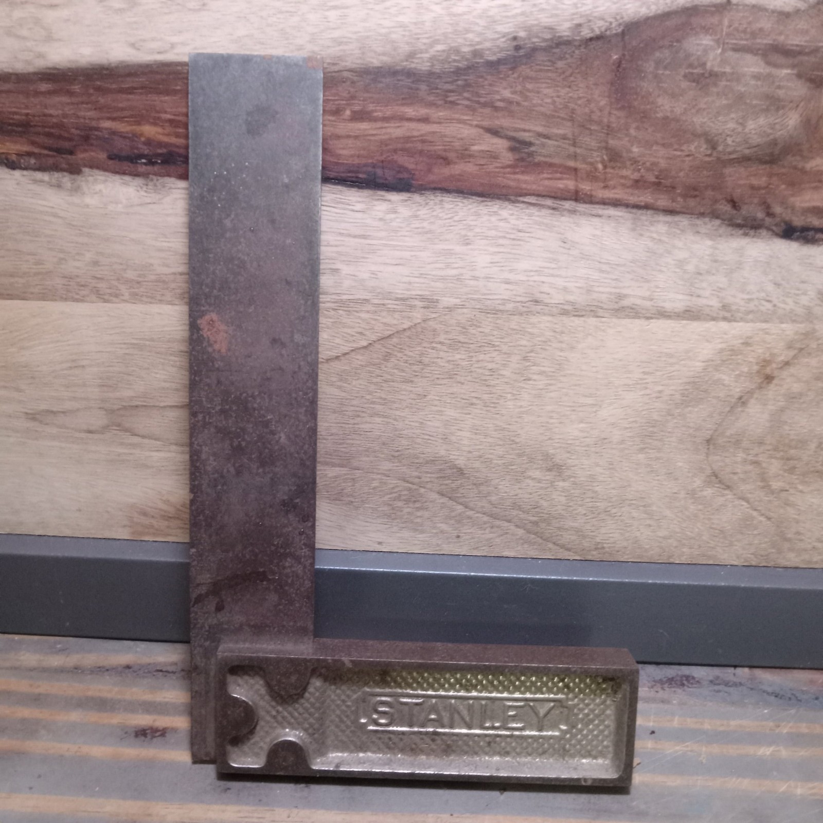 Vintage Stanley Cast Iron Try Square Woodworking Layout Tool