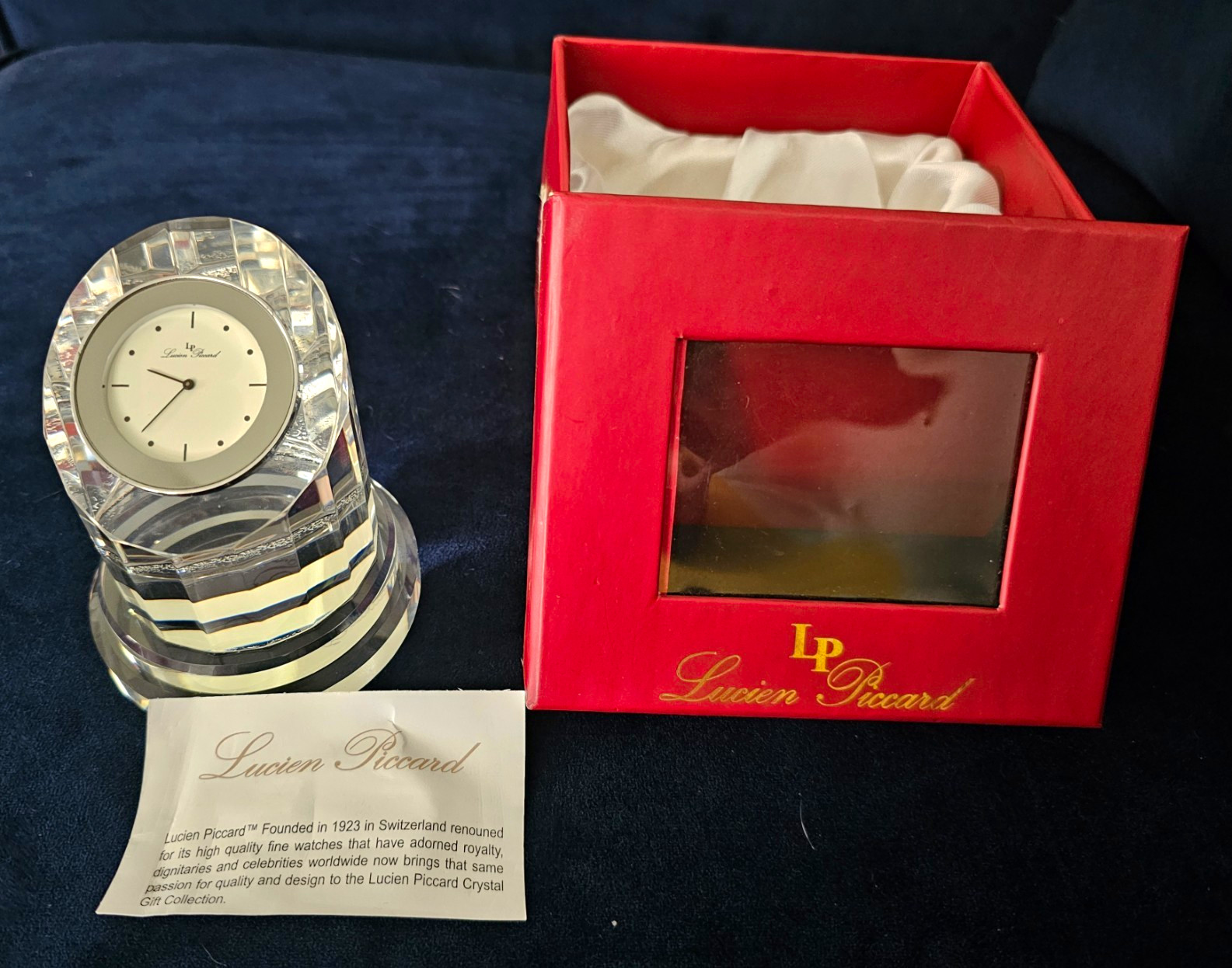 Rare Vintage Lucien Piccard Crystal Clock Rare Vintage Lucien Piccard Crystal Clock
