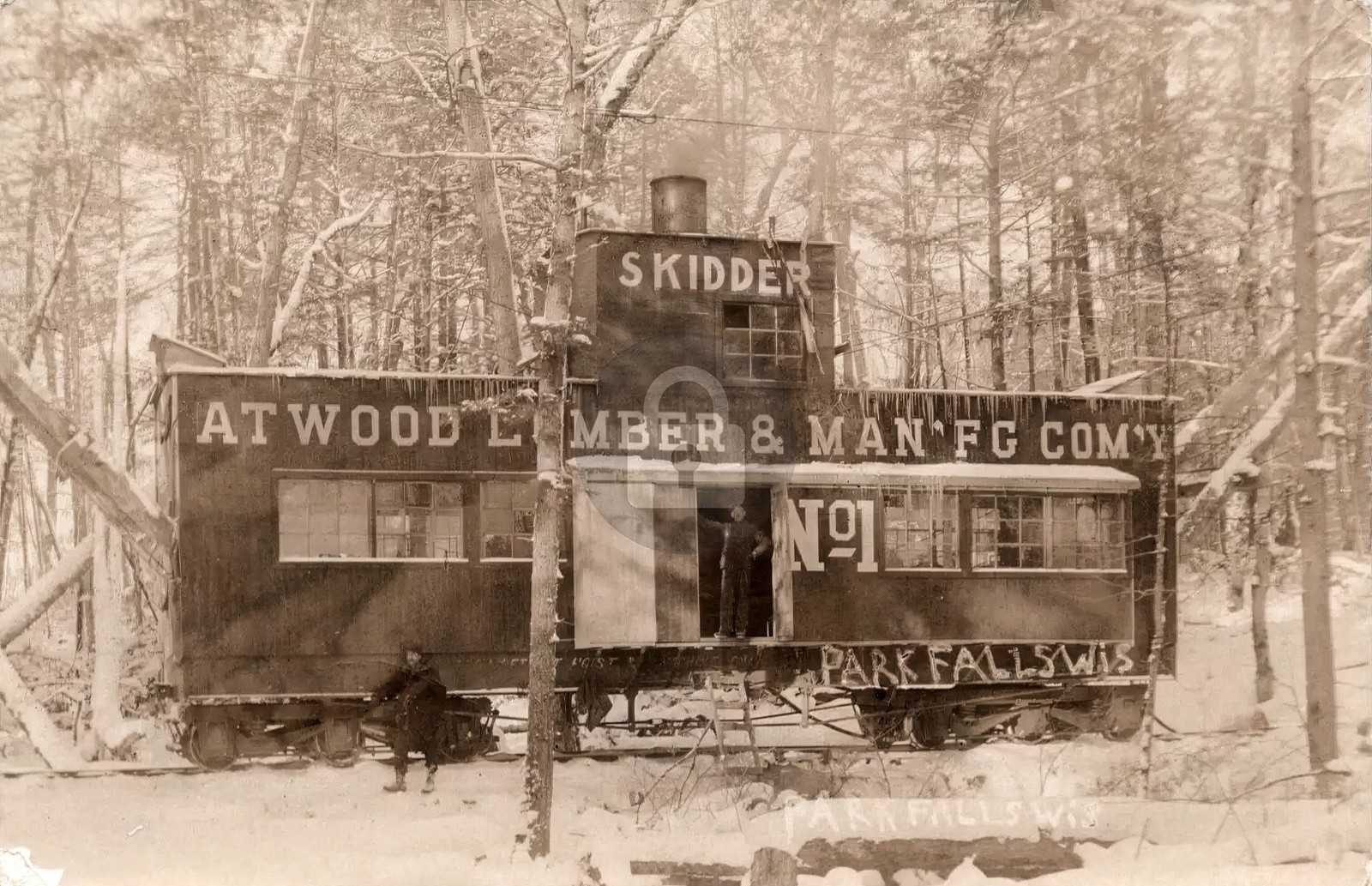 Park Falls WI Wisconsin Atwood Lumber & Mfg Co RPPC Photo Postcard COPY