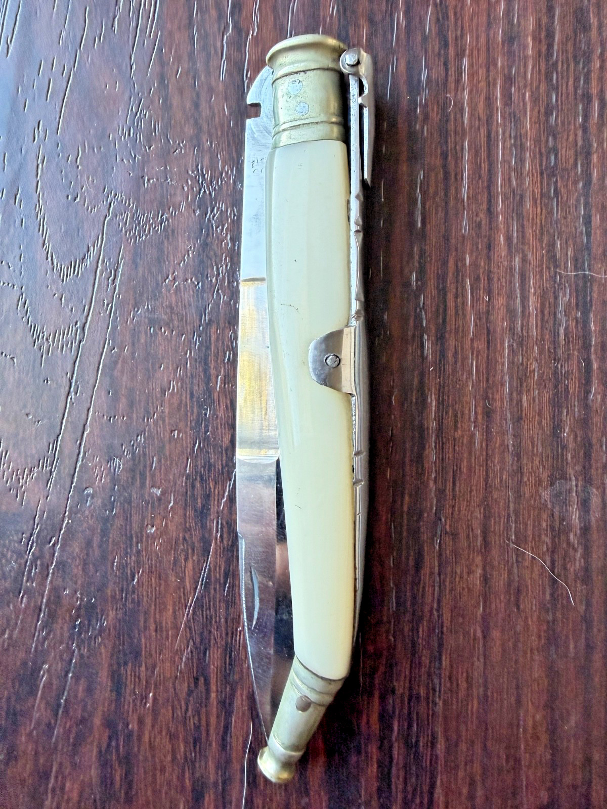 Antique H. Boker & Co Solingen Large Folding Knife Mother of Pearl Tree Brand