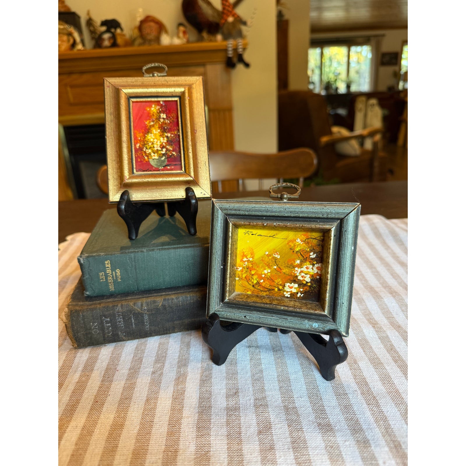 Set VTG Original Mini Floral Oil Paintings-Romania/American artist Roland Partos