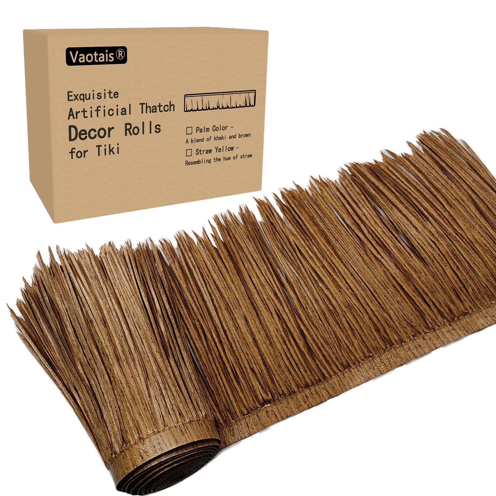 Vaotais Premium Mexican Style Artificial Palm Thatch Roof - Palm Color Thatch) Vaotais Premium Mexican Style Artificial Palm Thatch Roof - Palm Color Thatch)