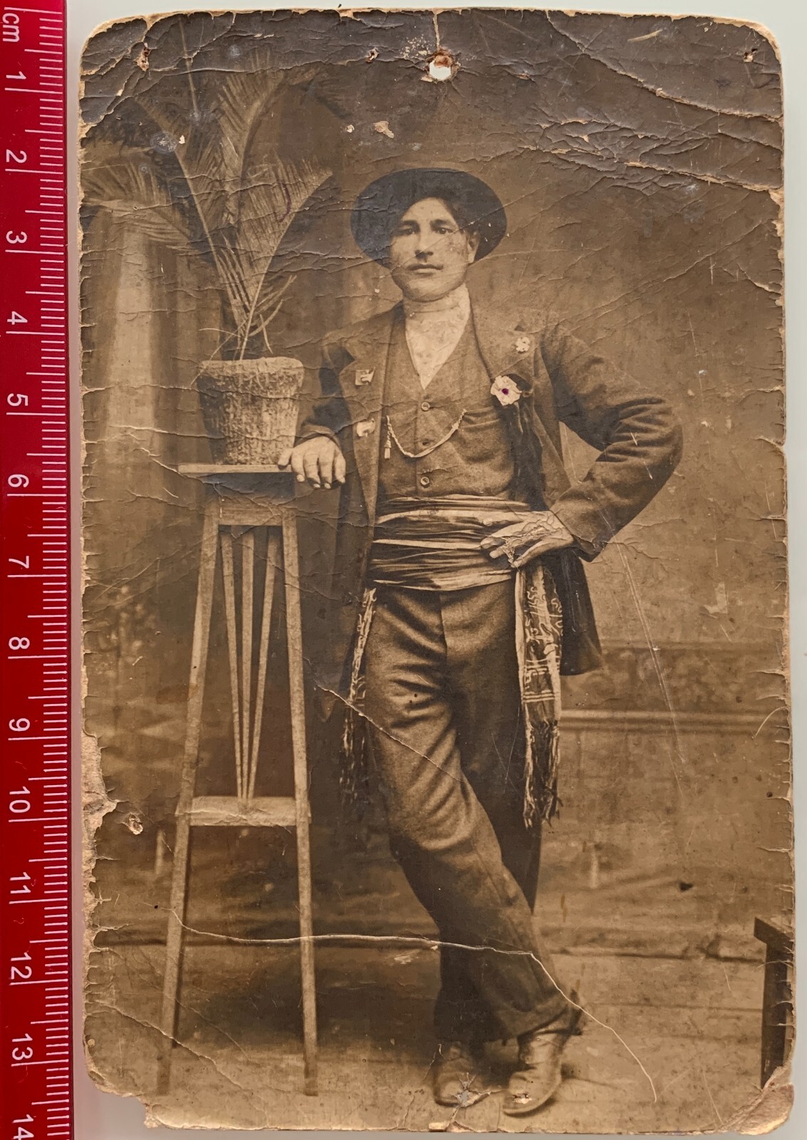 1900s Handsome Guy Ukrainian Ethnic Dress Man Vintage Photo Portrait Ukraine