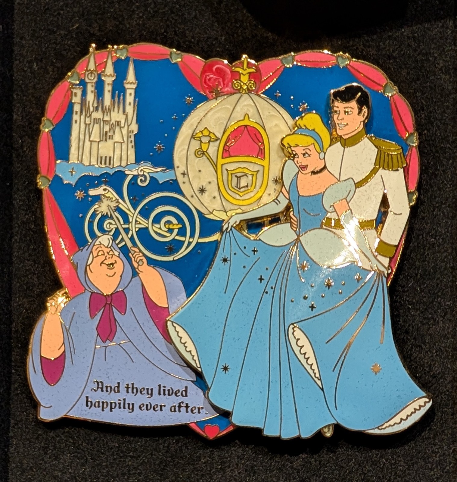 Vintage Disney Cinderella Jumbo Pin \