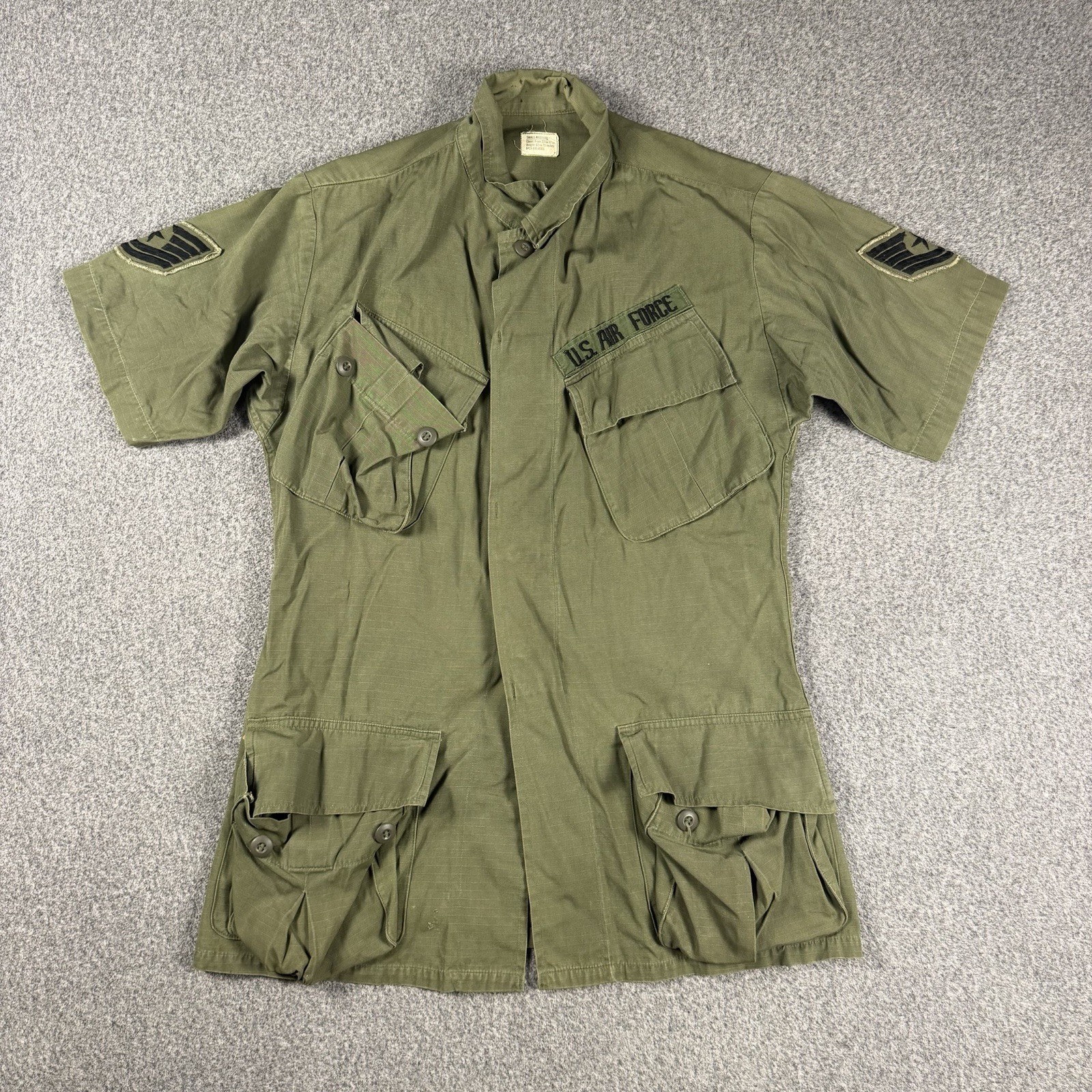 Vintage 60s OG-107 Ripstop Shirt Small Short Sleeve Slant Pockets US Air Force Vintage 60s OG-107 Ripstop Shirt Small Short Sleeve Slant Pockets US Air Force