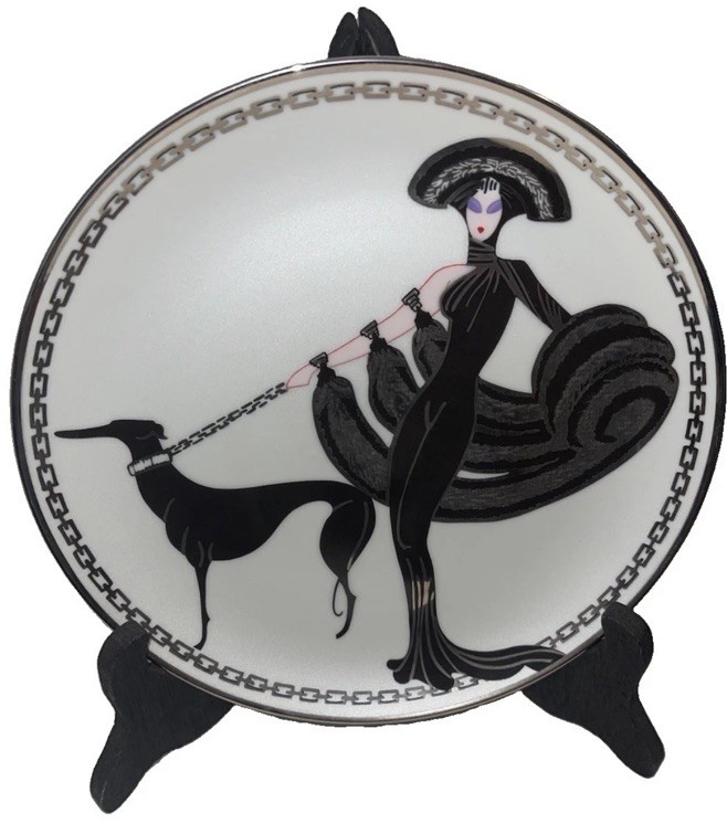 Nice VTG House of Erte Art Deco Limited Women Plate Franklin Symphony In Black Nice VTG House of Erte Art Deco Limited Women Plate Franklin Symphony In Black