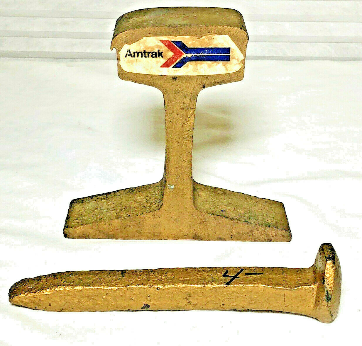 Golden Railroad Spike and Tie Amtrak Collectible Golden Railroad Spike and Tie Amtrak Collectible
