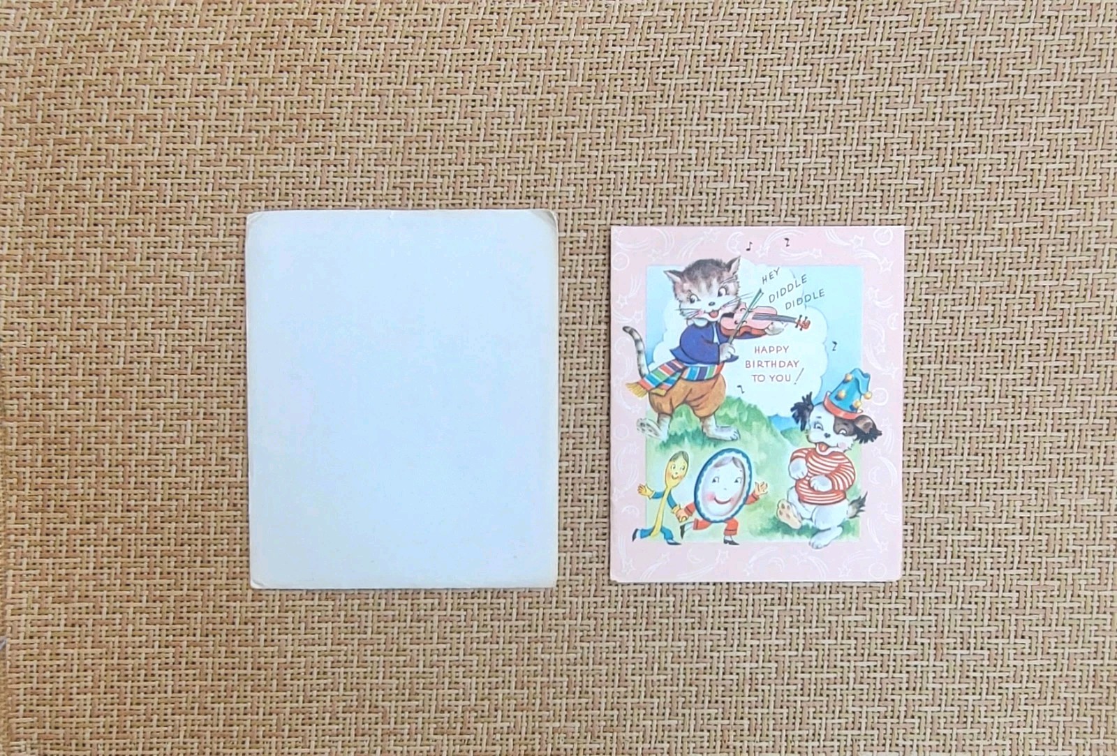 Vintage 1950 Birthday Card: Hey Diddle Diddle Happy Birthday to You (New) Vintage 1950 Birthday Card: Hey Diddle Diddle Happy Birthday to You (New)