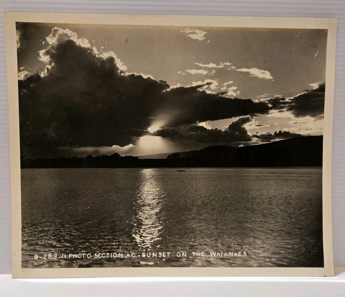 Vintage Hawaii Photo - Sunset on the Waianaes, Hawaii T.H. Circa 1930 ~7x9.5 Vintage Hawaii Photo - Sunset on the Waianaes, Hawaii T.H. Circa 1930 ~7x9.5
