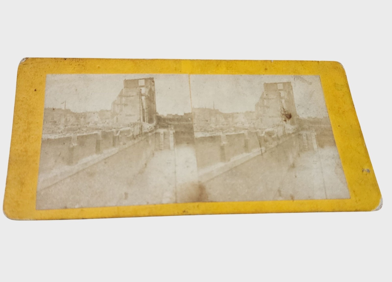 Antique Stereoview Card Of City Ruins On Yellow Mount Antique Stereoview Card Of City Ruins On Yellow Mount