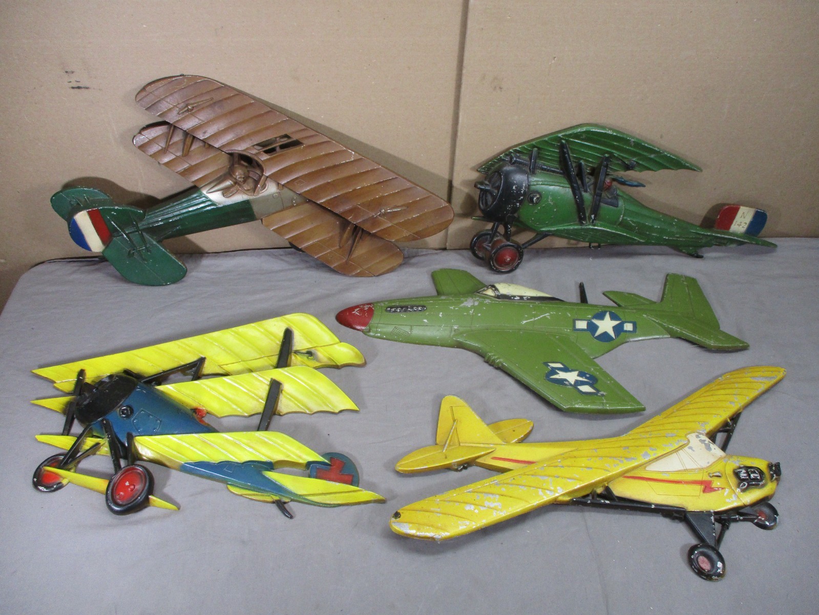 Vintage Aviation Planes SEXTON USA Cast Metal Wall Art Airplanes Lot  1960's