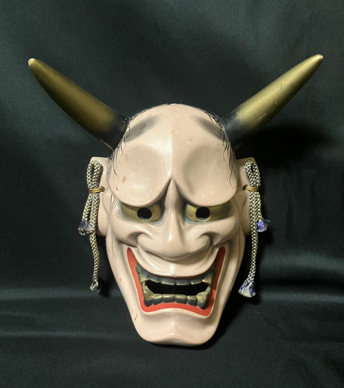 Vintage Japanese Hannya Noh Mask Kabuki Ceramic Signed Hakata Doll