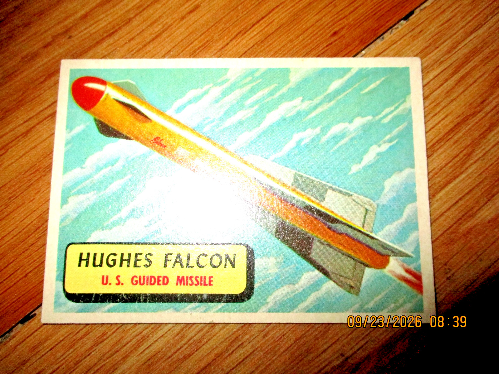 Vintage/Rare 1957 TOPPS PLANE Trading Card HUGHES FALCON MISSILE#73~VG CONDITION