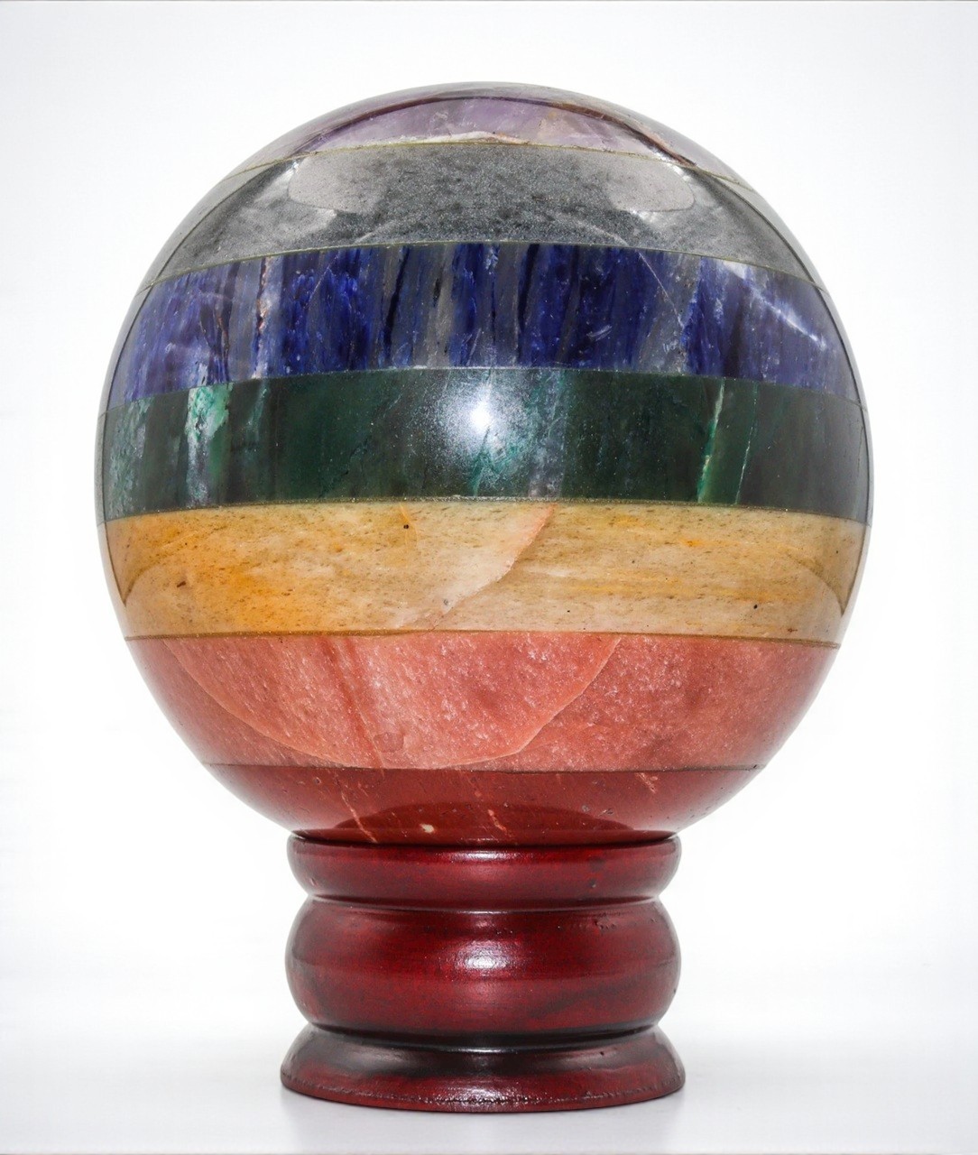 Large 110MM Seven Chakra Crystal Sphere Healing Crystal Ball For Home Decorative