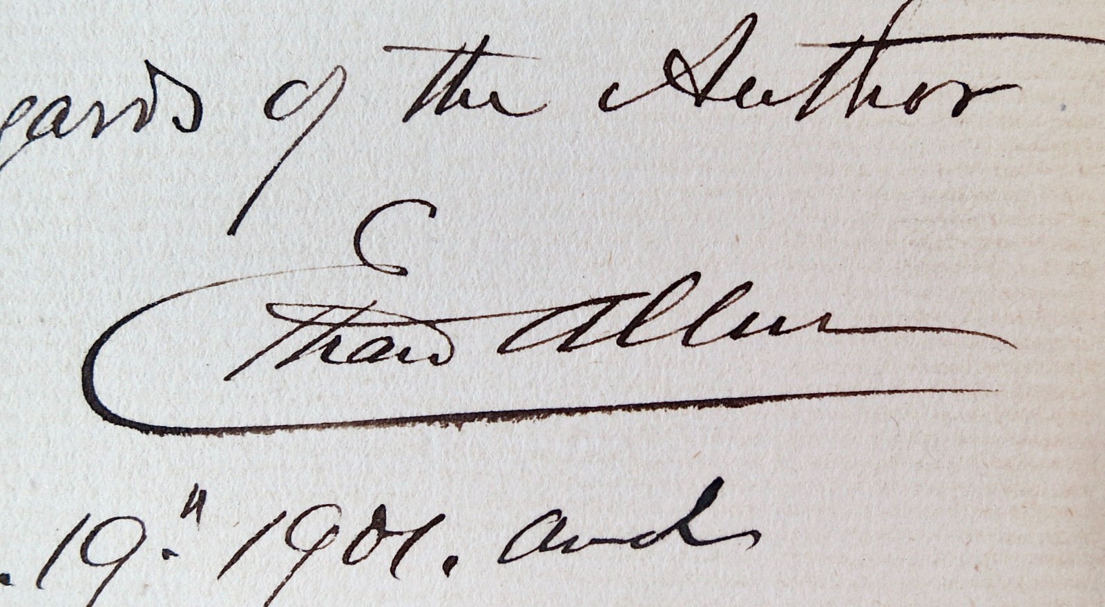 SIGNED by ETHAN ALLEN Descendant 1901 - Washington or The Revolution - Civil War