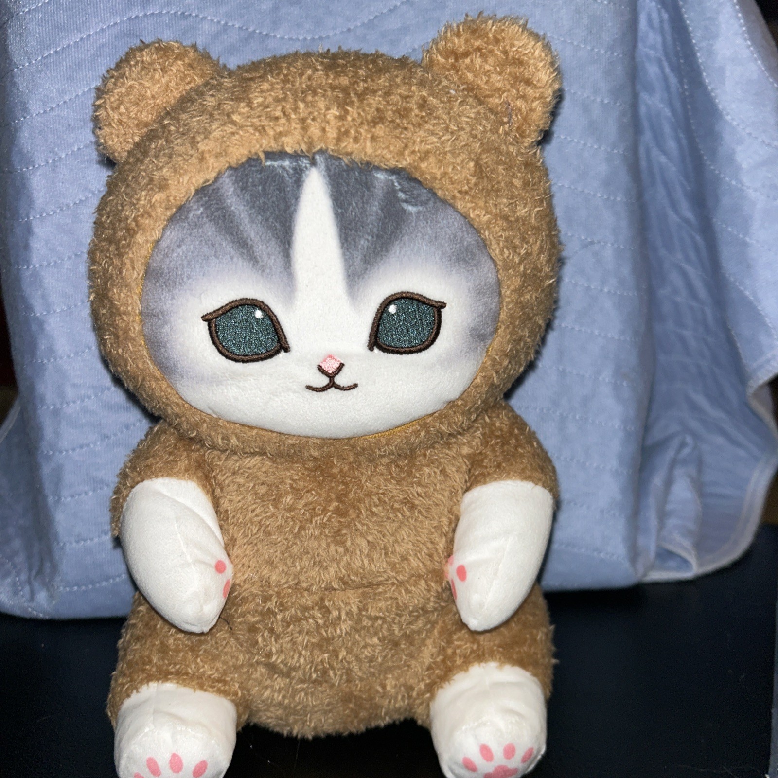Mofusand PJ Big Plush Cat in Mocha Pajamas 11.5 