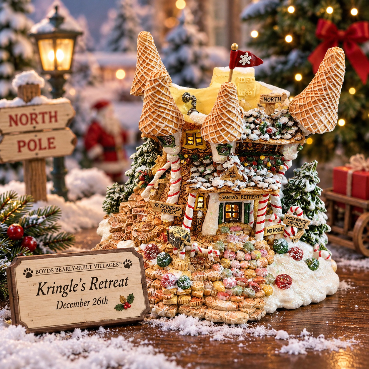 Boyds Bearly-Built Kringle\'s Retreat #99755V LE 431/25000 2000 MIB Complete