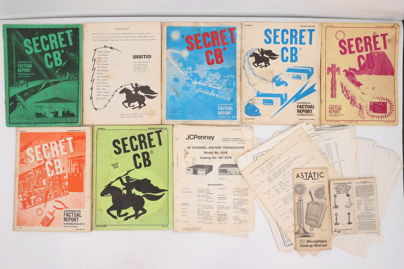 Vintage Secret CB Radio Manuals Lot Vols 1 3 8 9 12 19 Selman Repair Schematics