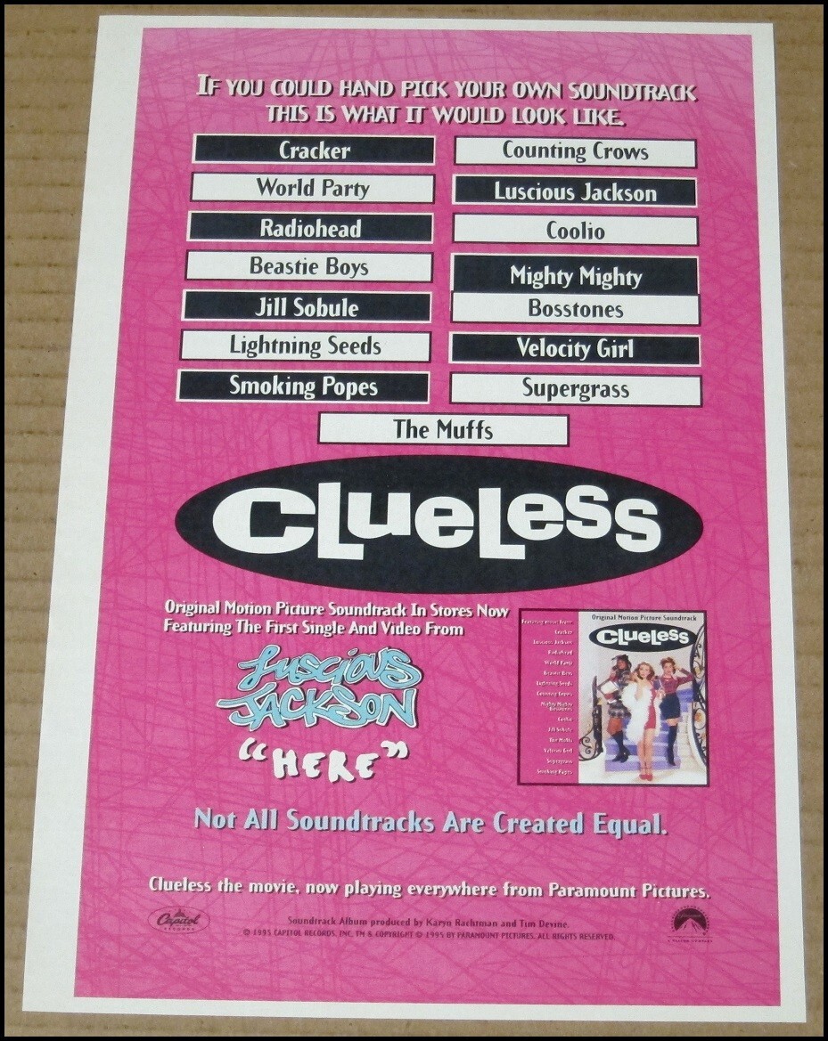 1995 Clueless Print Ad Movie Soundtrack Advertisement Clipping 7.25\