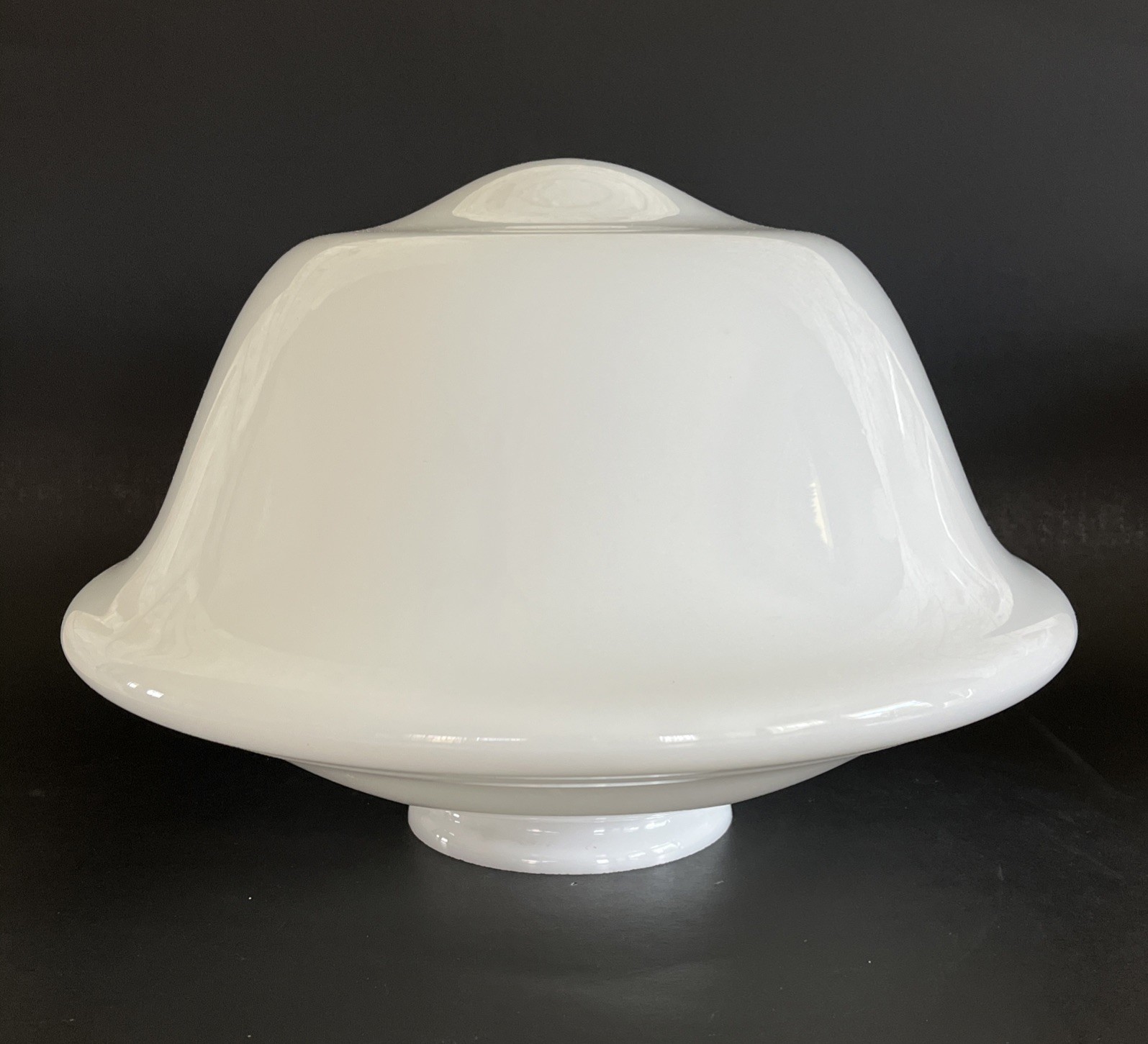 Vintage 1930s Schoolhouse Mushroom Light Ceiling Shade Globe Opaline Milk Glass Vintage 1930s Schoolhouse Mushroom Light Ceiling Shade Globe Opaline Milk Glass