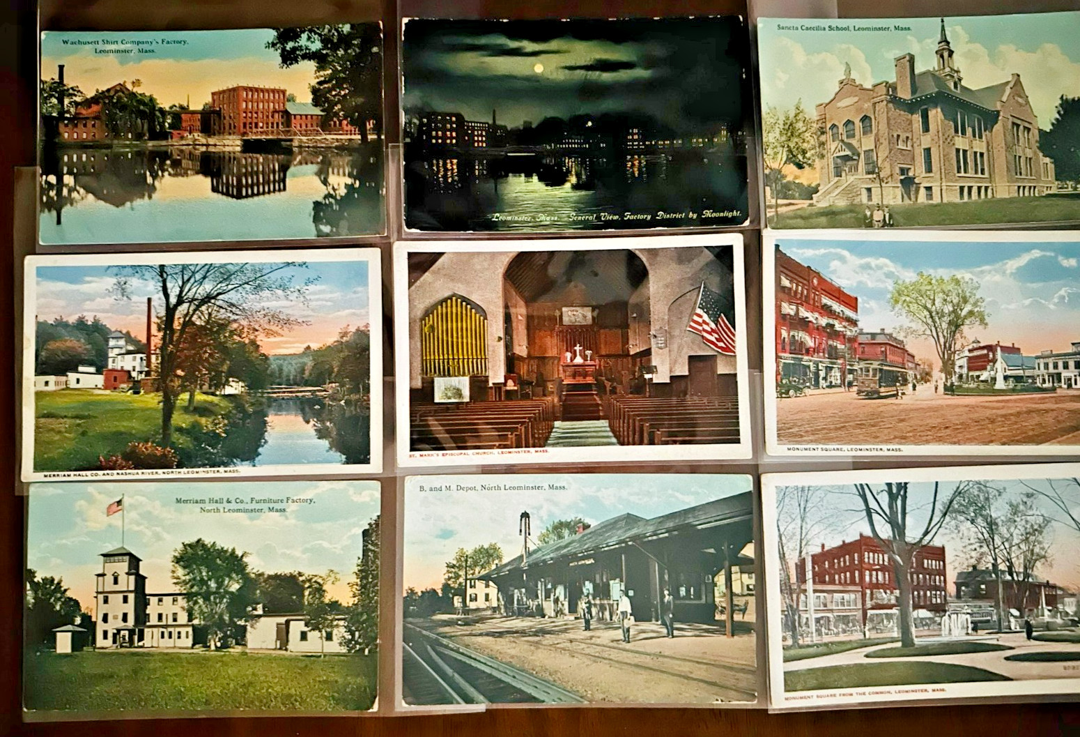 Antique Leominster MA Postcard Collection Lot 42 Topographical Views c1907-1930