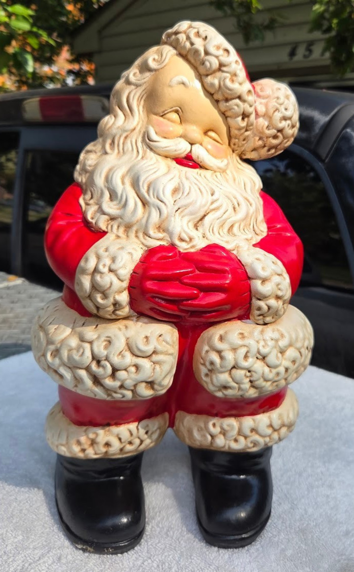 Winking Santa Claus Coin Bank Ceramic Figure 14