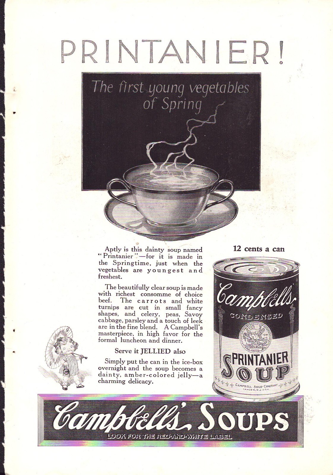1925 Campbell's Printanier Soup/Bell System Print Ad