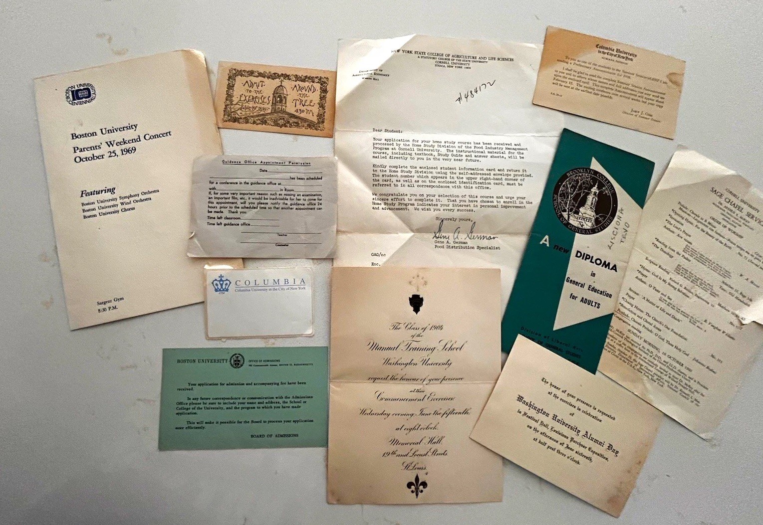 Antique/ Vintage Colleges & Universities Ephemera Columbia Boston University +