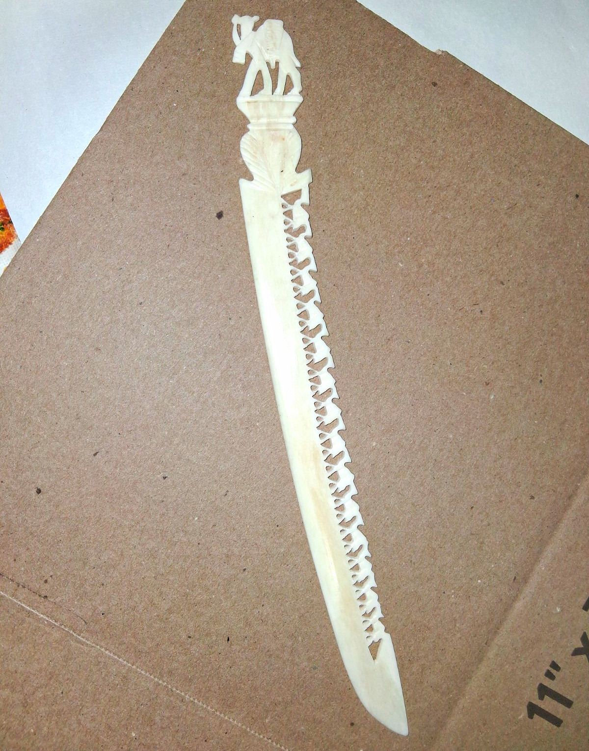 Hand Carved Camel Letter Opener Procession Middle East Egypt Military Souvenir Hand Carved Camel Letter Opener Procession Middle East Egypt Military Souvenir
