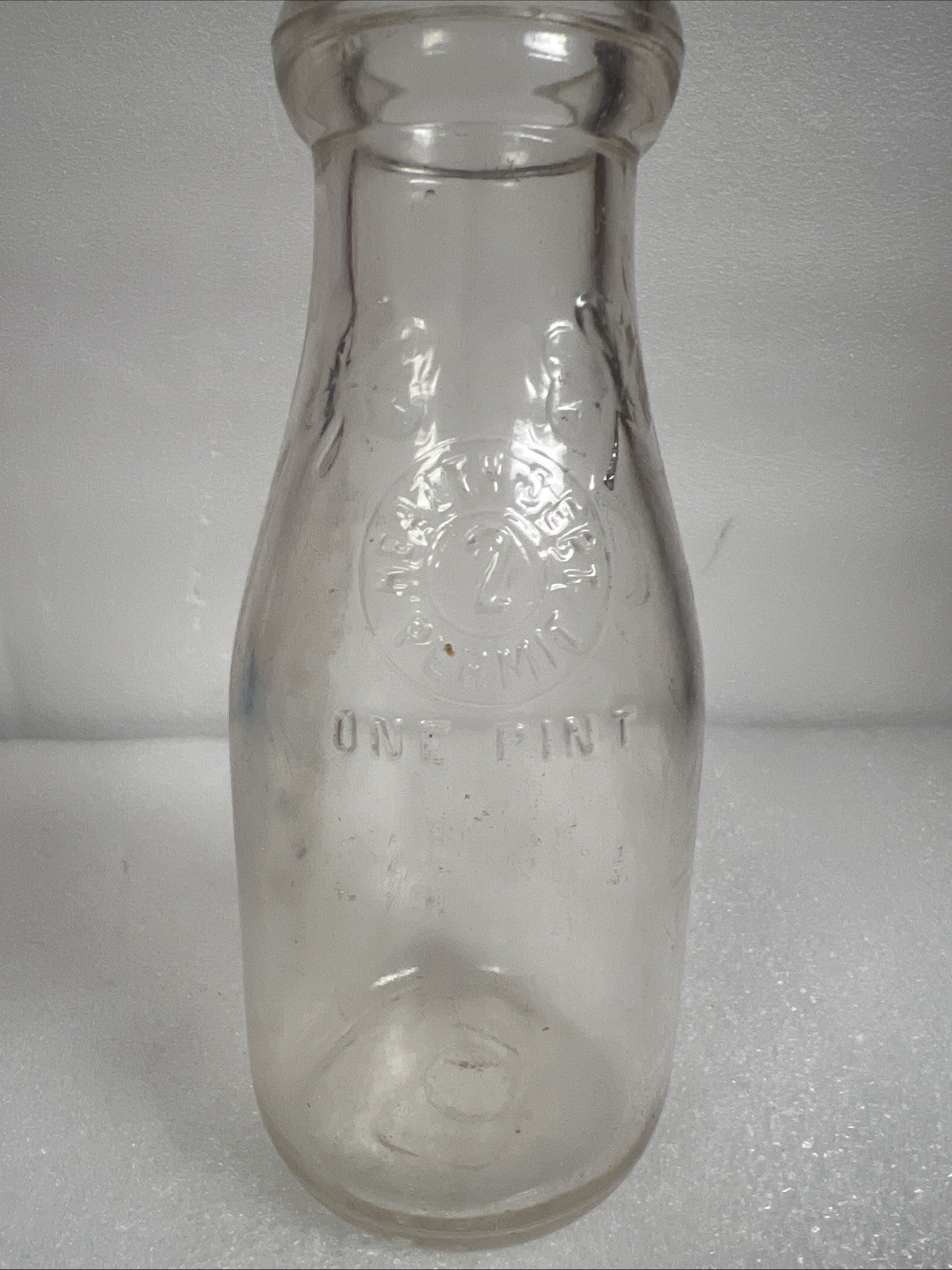VINTAGE MILK CREAM PINT GLASS BOTTLE ✅Cloverland Farms✅ (HEALTH DEPT PERMIT # 2 VINTAGE MILK CREAM PINT GLASS BOTTLE ✅Cloverland Farms✅ (HEALTH DEPT PERMIT # 2