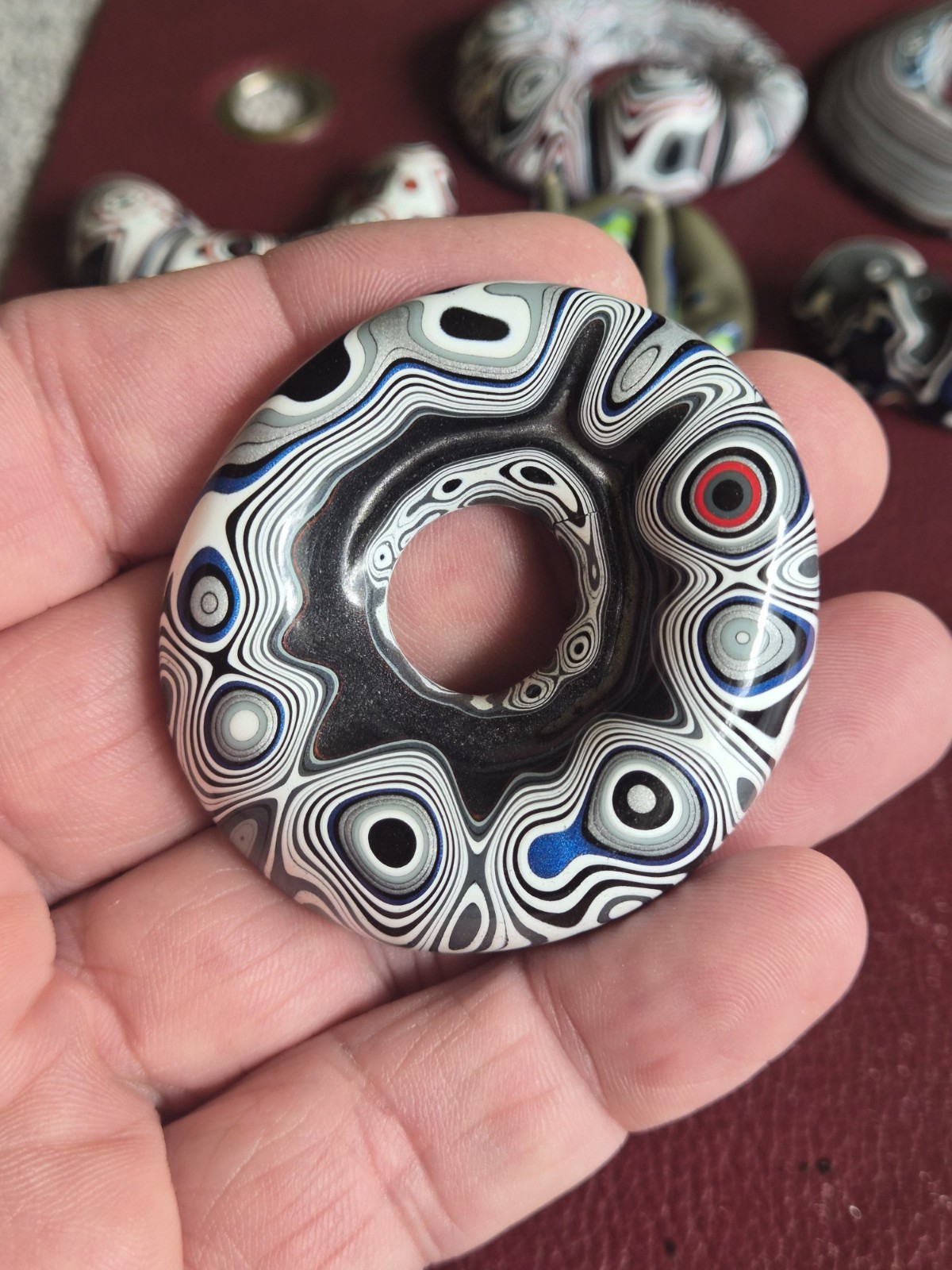 Jeepite, Fordite Cabochon, Jewelry Making, Pendant, Men's Women's J3005