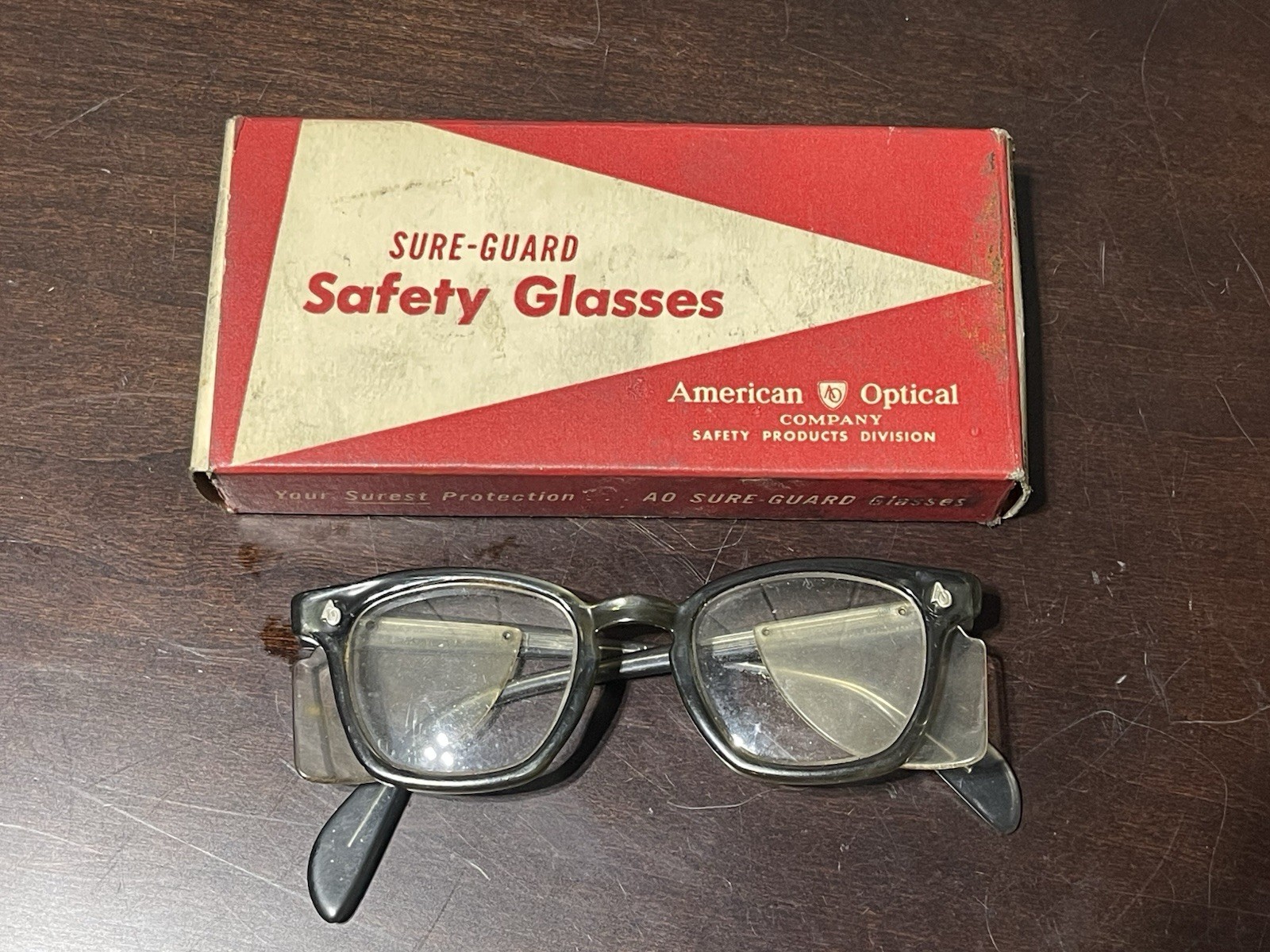 Vintage American Optical Sure-Guard Safety Glasses 1960s, in Original Box
