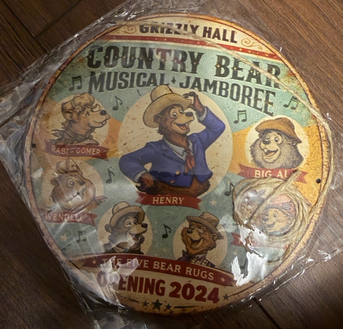 Retro Disney Country Bear Jamboree Circular Wood Sign. ~5x5