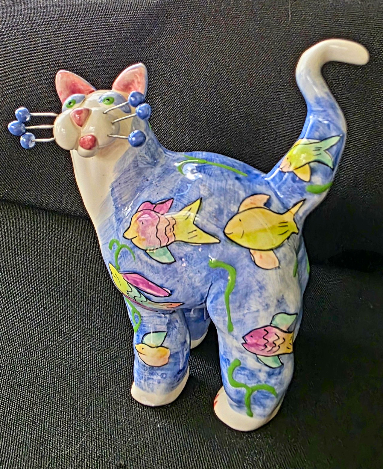 Lacombe Whimsiclay 2001 Cat Licking Lips Figurine Fish Fancy Felines Annaco Lacombe Whimsiclay 2001 Cat Licking Lips Figurine Fish Fancy Felines Annaco