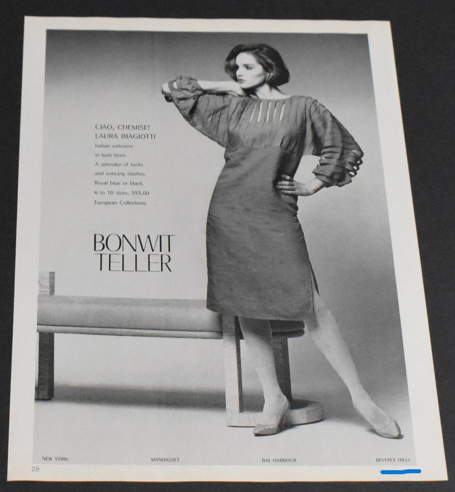 1984 Print Ad Fashion Lady Legs Heels Blonde Gorgeous Dress Bonwit Teller Art HL