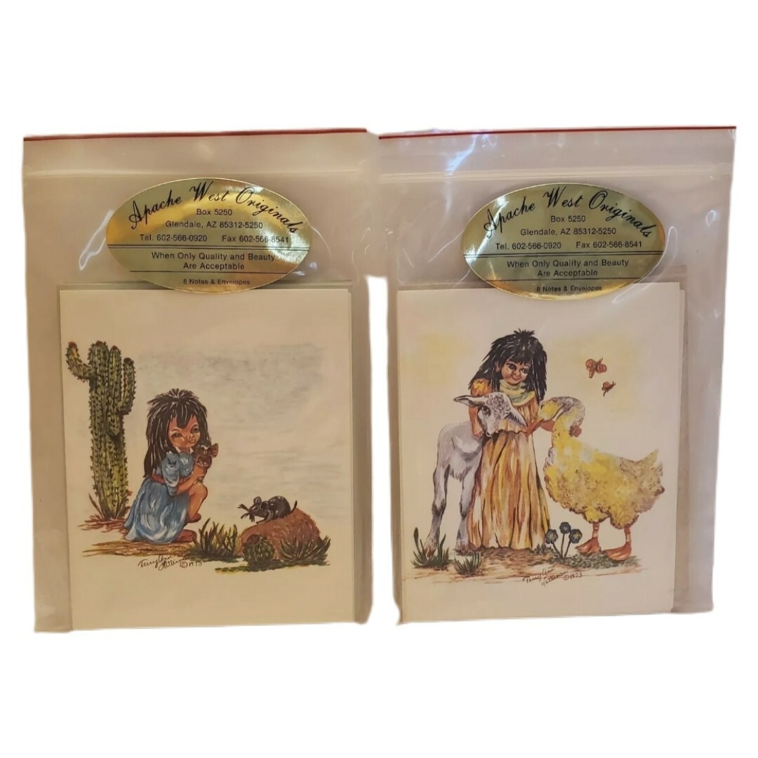 Vtg Terry Latterman Print Stationary Kachina Apache West Originals (2) 8 Pks Vtg Terry Latterman Print Stationary Kachina Apache West Originals (2) 8 Pks
