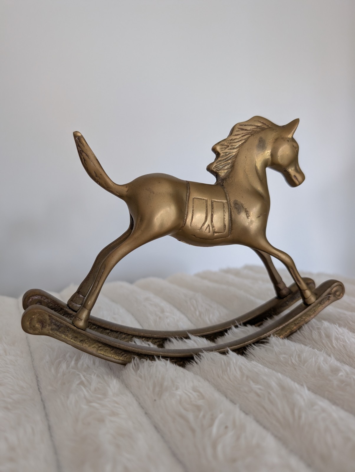 Vintage Brass Rocking Horse Figurine