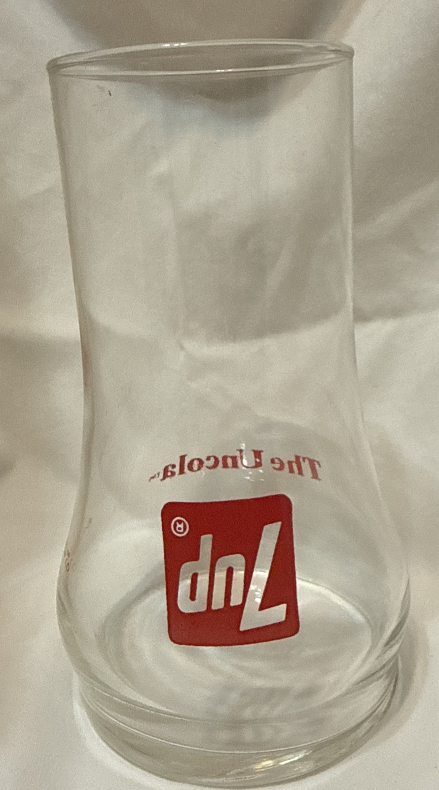 7UP Upside Down Glass The Uncola 7-Up 1970s Vintage Glass EUC 7UP Upside Down Glass The Uncola 7-Up 1970s Vintage Glass EUC