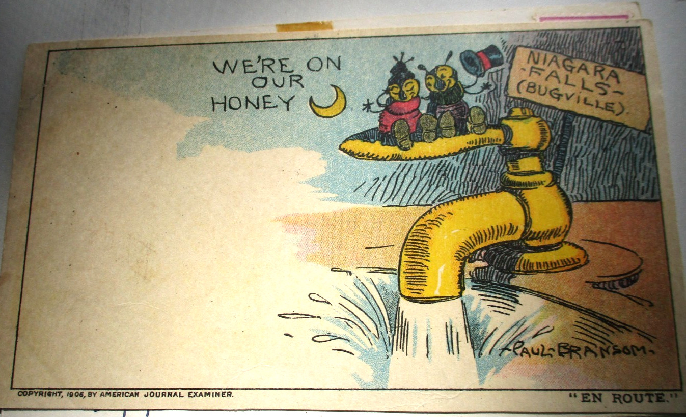 Honeymoon in Niagara Falls. Comic/Vtg Unused Postcard. Cropsy