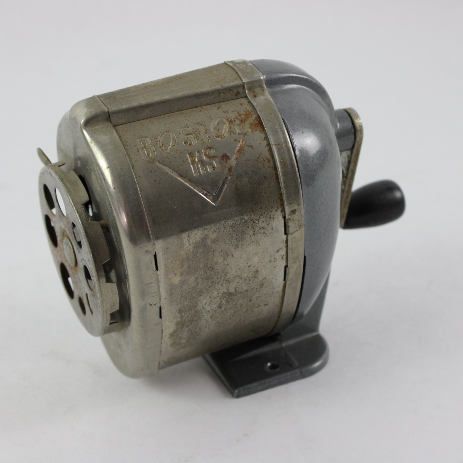 Boston KS 8-Hole Desk Mount Pencil Sharpener Hand Crank Untested Boston KS 8-Hole Desk Mount Pencil Sharpener Hand Crank Untested