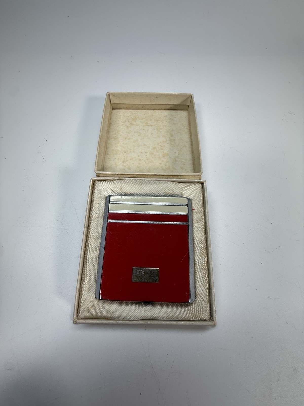 Vintage Barbara Gould Red Enamel Makeup Compact Lipstick Case w/ Box