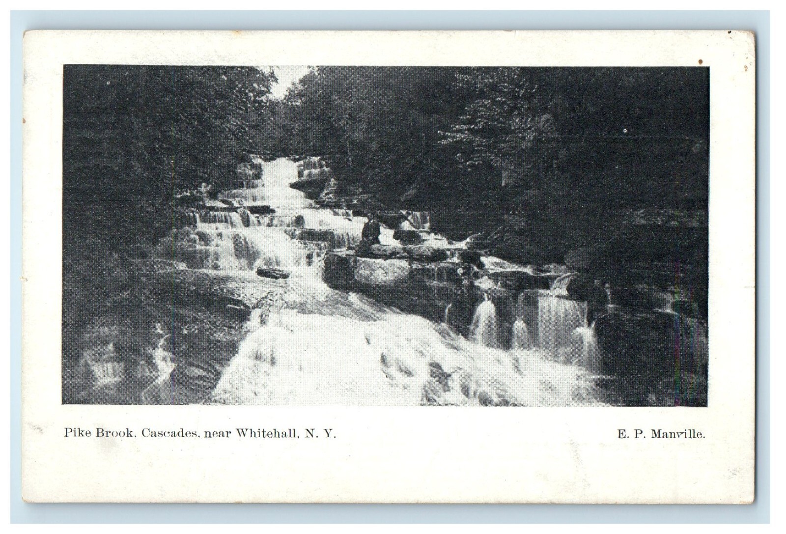 c1940s Pike Brook Cascades Near Whitehall New York NY Vintage Unposted Postcard