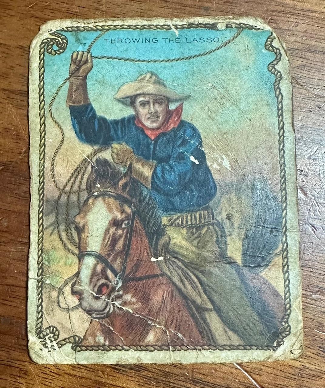 1909 T53 Hassan Cowboy Series ---- Throwing The Lasso - Poor Condition