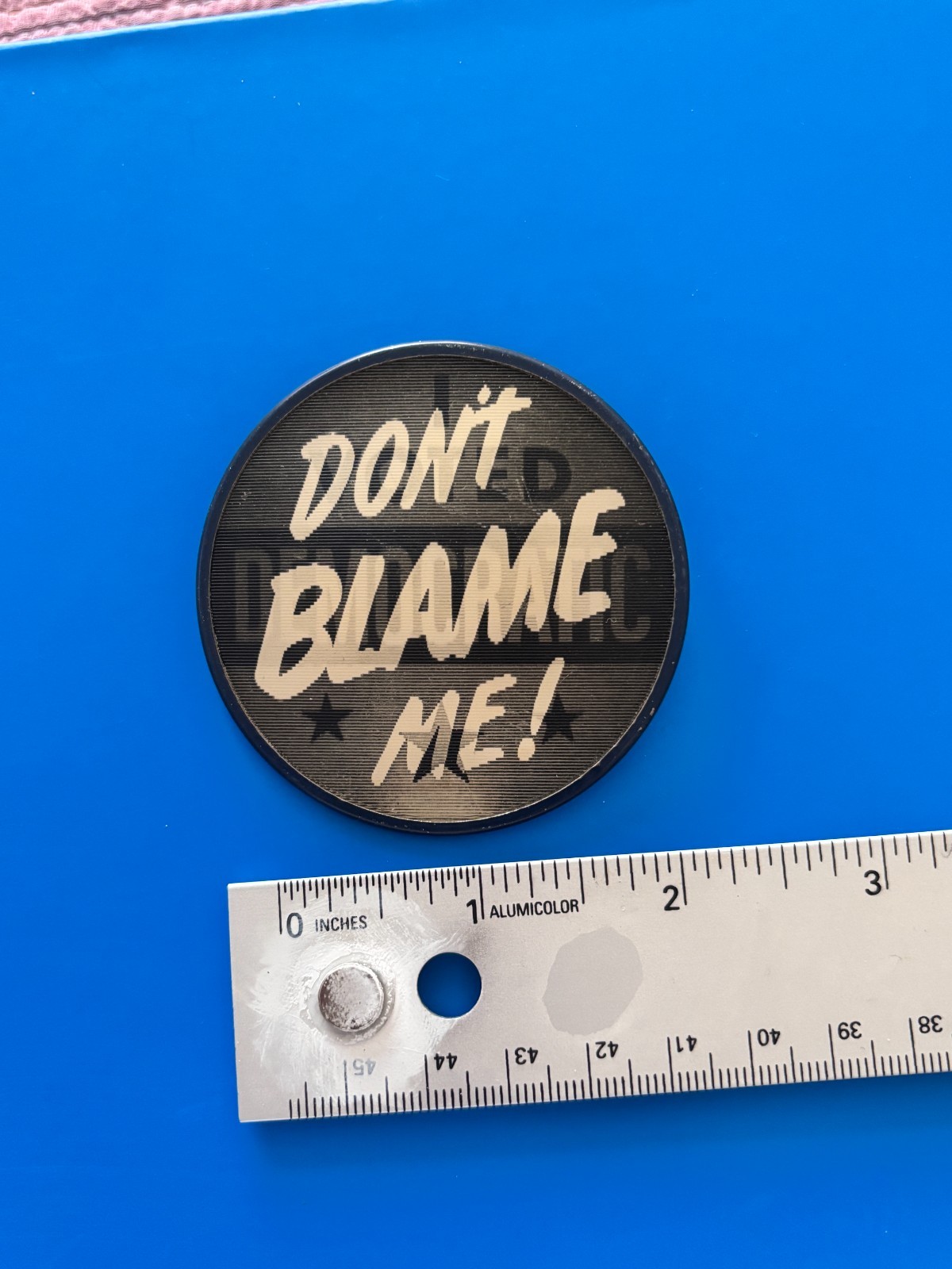 *RARE* 1970s Don't Blame Me I Voted Democratic Activism Flasher Button