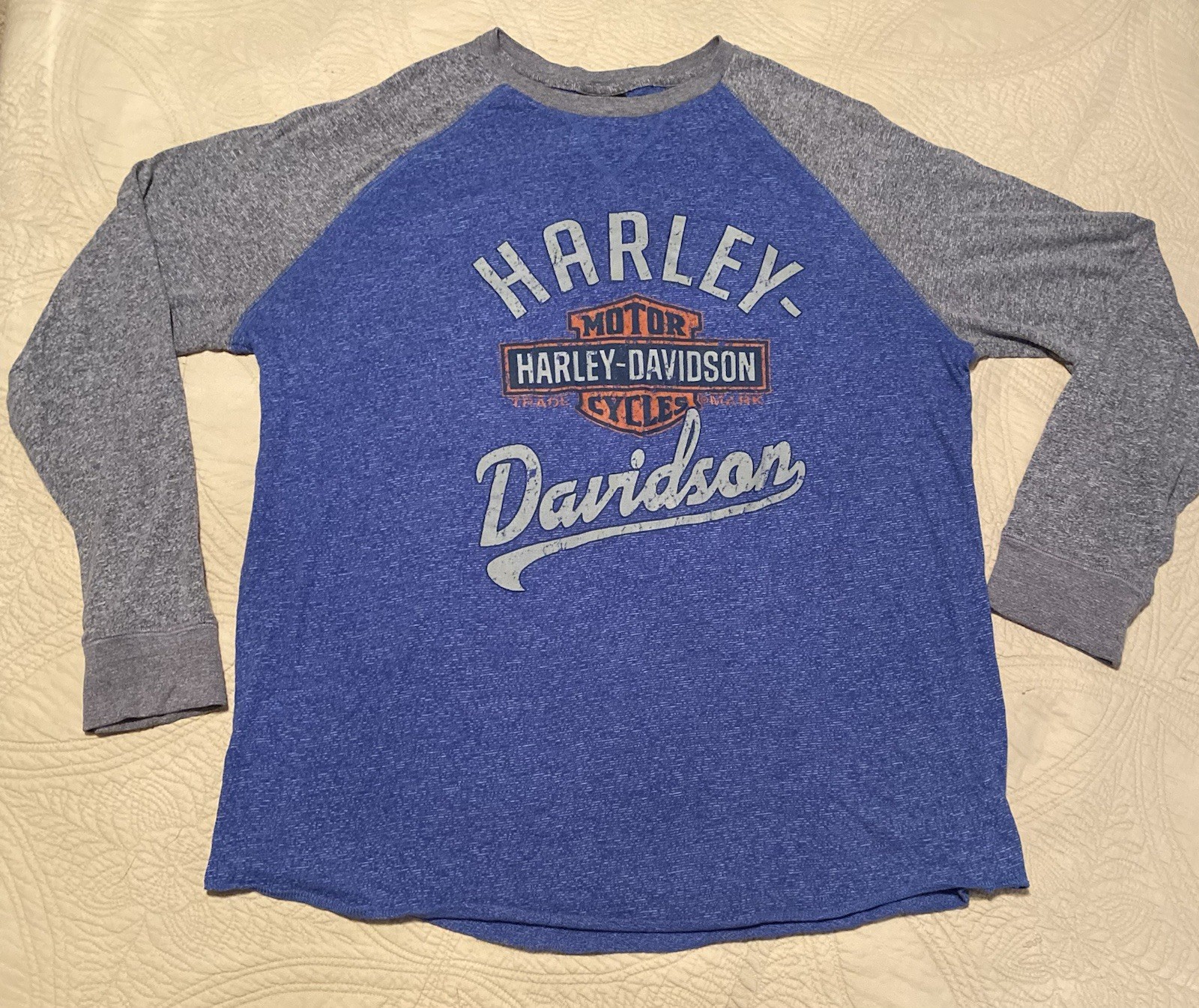 Harley Davidson Shirt Women\'s XL Blue/ Grey Orlando Florida Motorcycle Biker