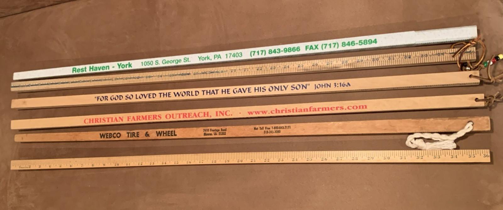 6 Vintage Square Wood Yardsticks Walking Sticks Advertising PA Firestone 6 Vintage Square Wood Yardsticks Walking Sticks Advertising PA Firestone