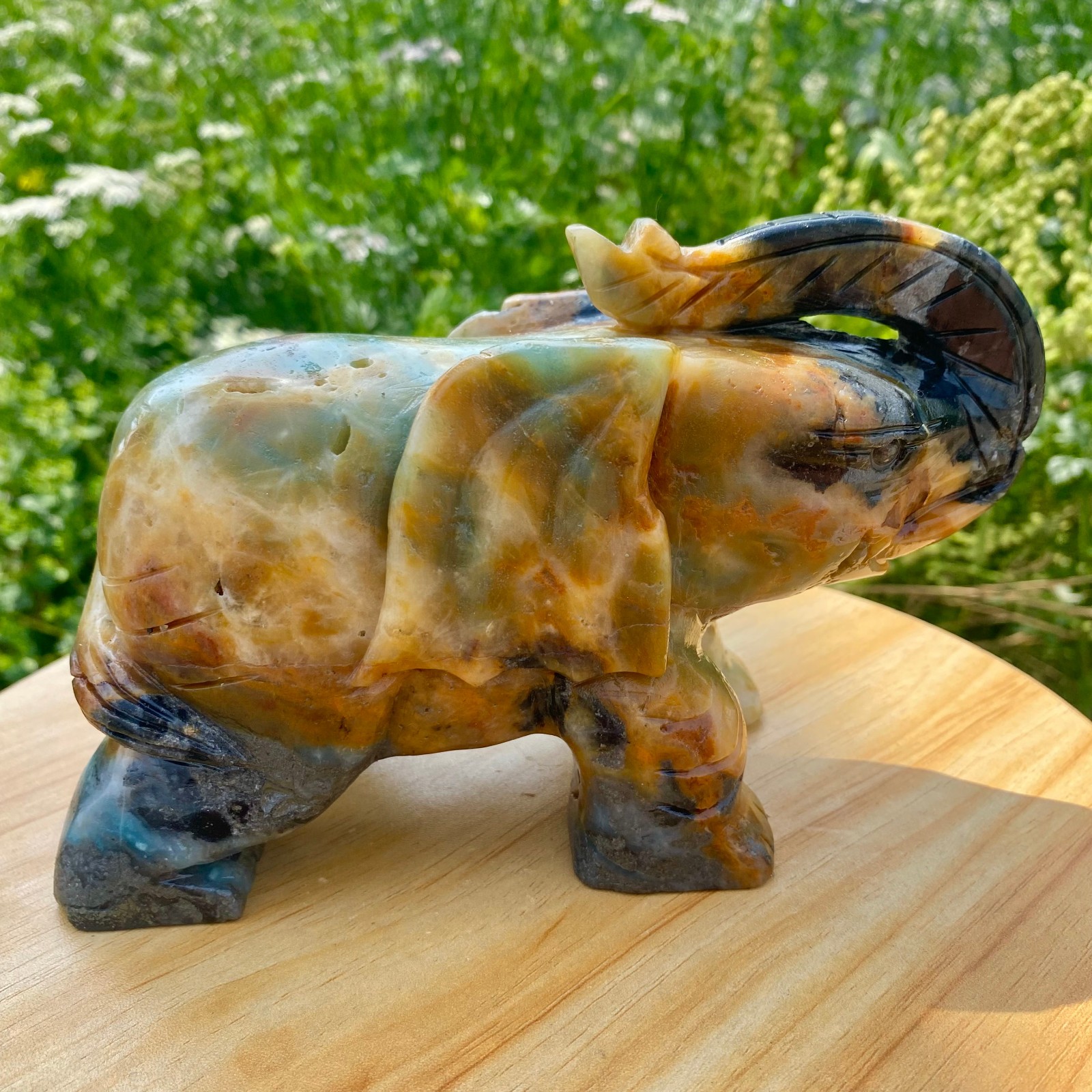 3.54LB Rare Amazon elephant shaped hand carved jewelry